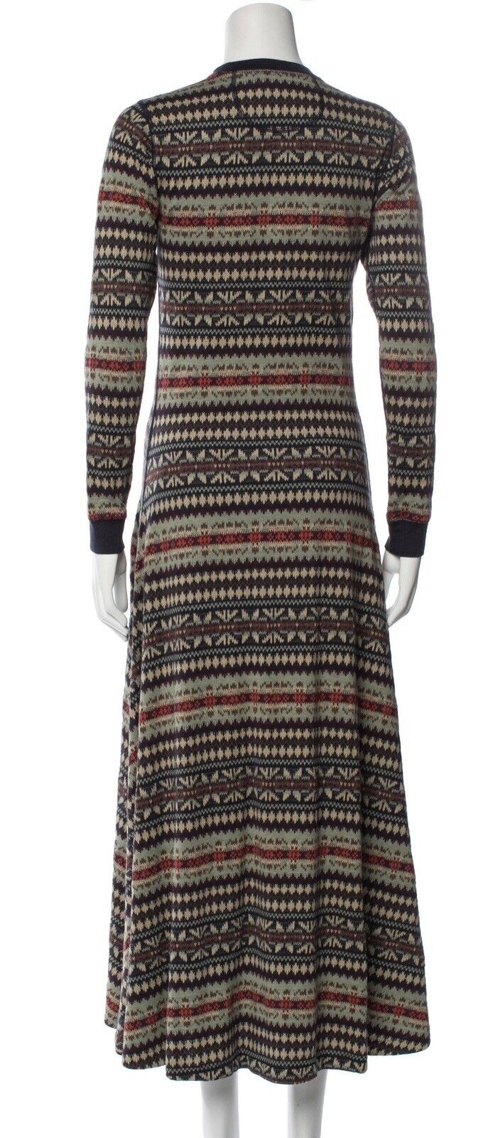 Ralph Lauren RRL Henley fair isle-print Knit maxi dress Size US 2 UK 6 XS ladies