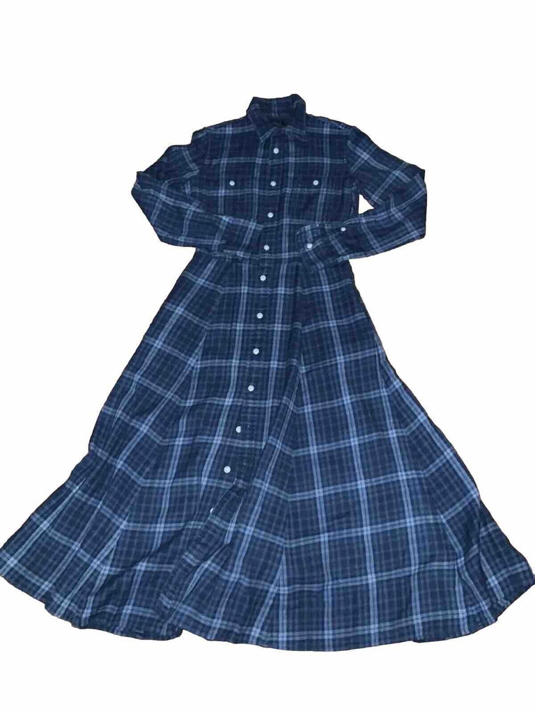 Polo Ralph Lauren Plaid Twill Cotton Shirtdress - Indigo S Polo Ralph Lauren Plaid Twill Cotton Shirtdress - Indigo S