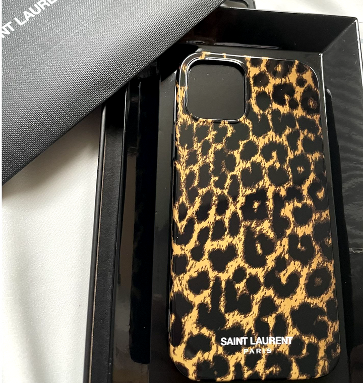 iPhone 11 Pro Max YSL Saint Laurent Leopard Brown Animal Print Phone Case