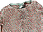 Missoni Mare Pink Turquoise Zig Zag crochet knit tunic Size I 40 UK 8 US 4 ladies