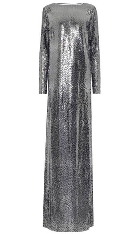GUCCI Metallic Silver Dress Gown Size S small ladies