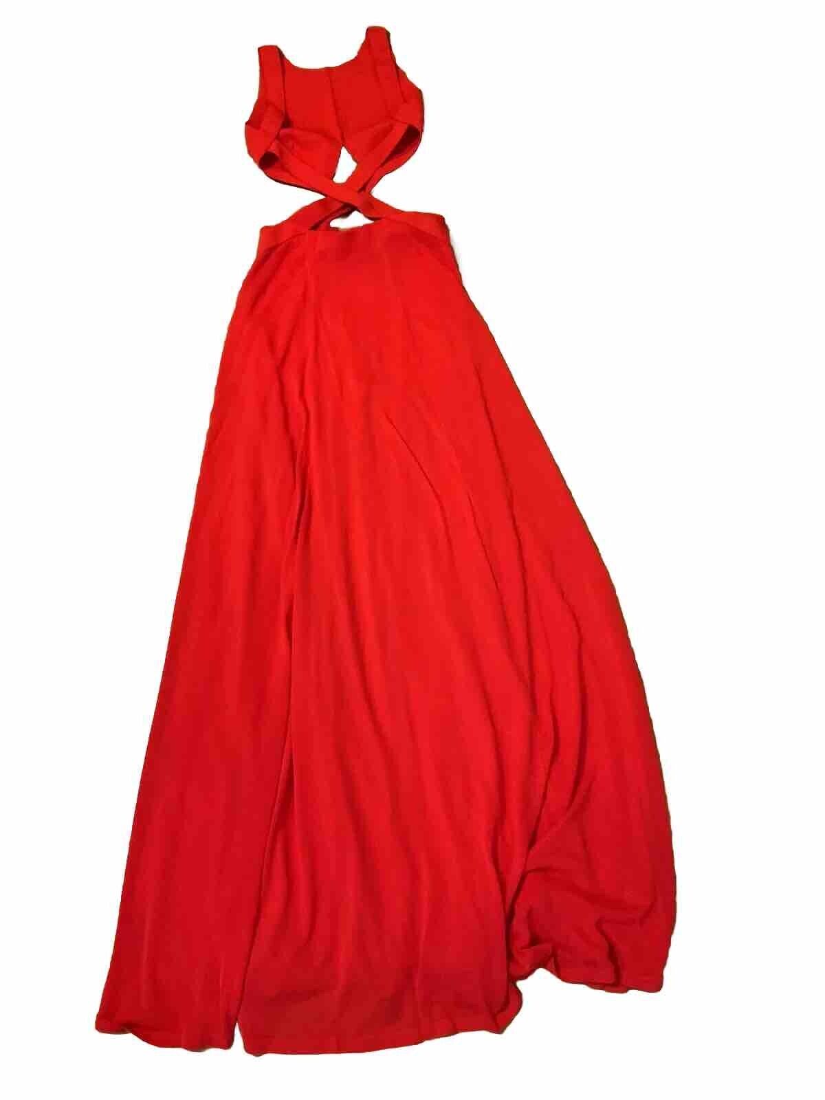Ralph Lauren Collection Cut Out Red long maxi dress Size US 6 UK 10 ladies
