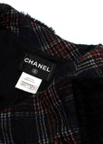 Chanel Iconic La Petit Vest Noir Tartan Trim Tweed Asymmetric Jacket F 38 UK 10 ladies