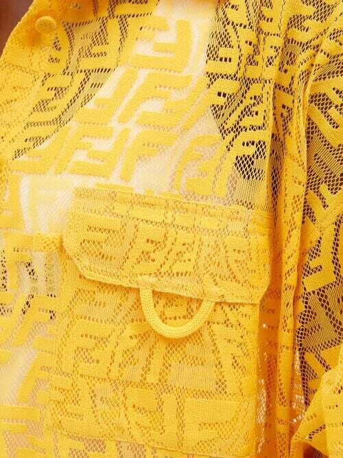 Fendi FF Fisheye Motif Shirt Dress in Cotton Lace Size I 40 UK 8 US 4 S Small ladies
