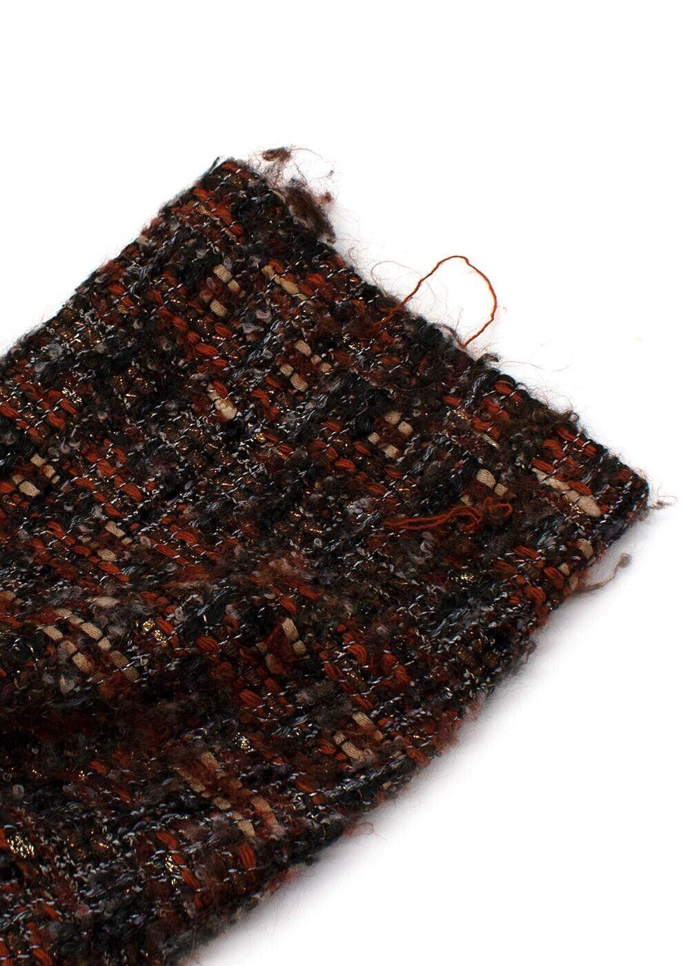 Eskandar Orange Wool Mix Tweed Oversized Blazer Jacket ladies
