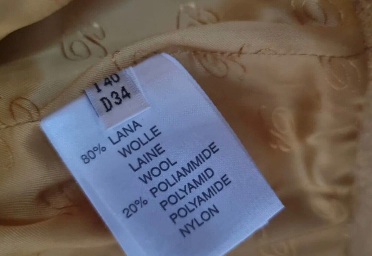 Blumarine Wool Chinchilla Fur Collar Jacket Size I 40 UK 8 US 4 S Small ladies