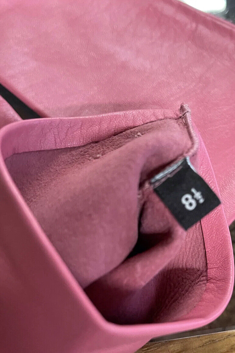 Chanel Runaway Lambskin Fingerless CC Long Gloves Pink Size 8.5 ladies