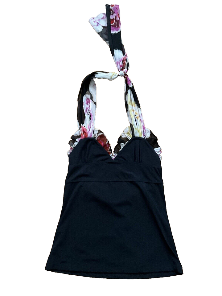 CHANEL BLACK 2011 Halter Neck CAMI TANK TOP BLOUSE SIZE F 34 US 2 UK 6 XS  ladies