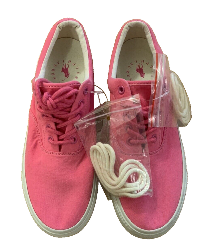 Polo Ralph Lauren Bright Pink canvas low-top sneakers trainers size 38 ladies