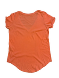 Polo Ralph Lauren V neck Bright Orange T-Shirt SIZE S small ladies