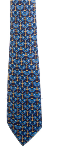 Hermès HERMES Paris Tie 7238 MA Color - Anchors Blue Neck Tie men