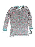 Missoni Mare Pink Turquoise Zig Zag crochet knit tunic Size I 40 UK 8 US 4 ladies