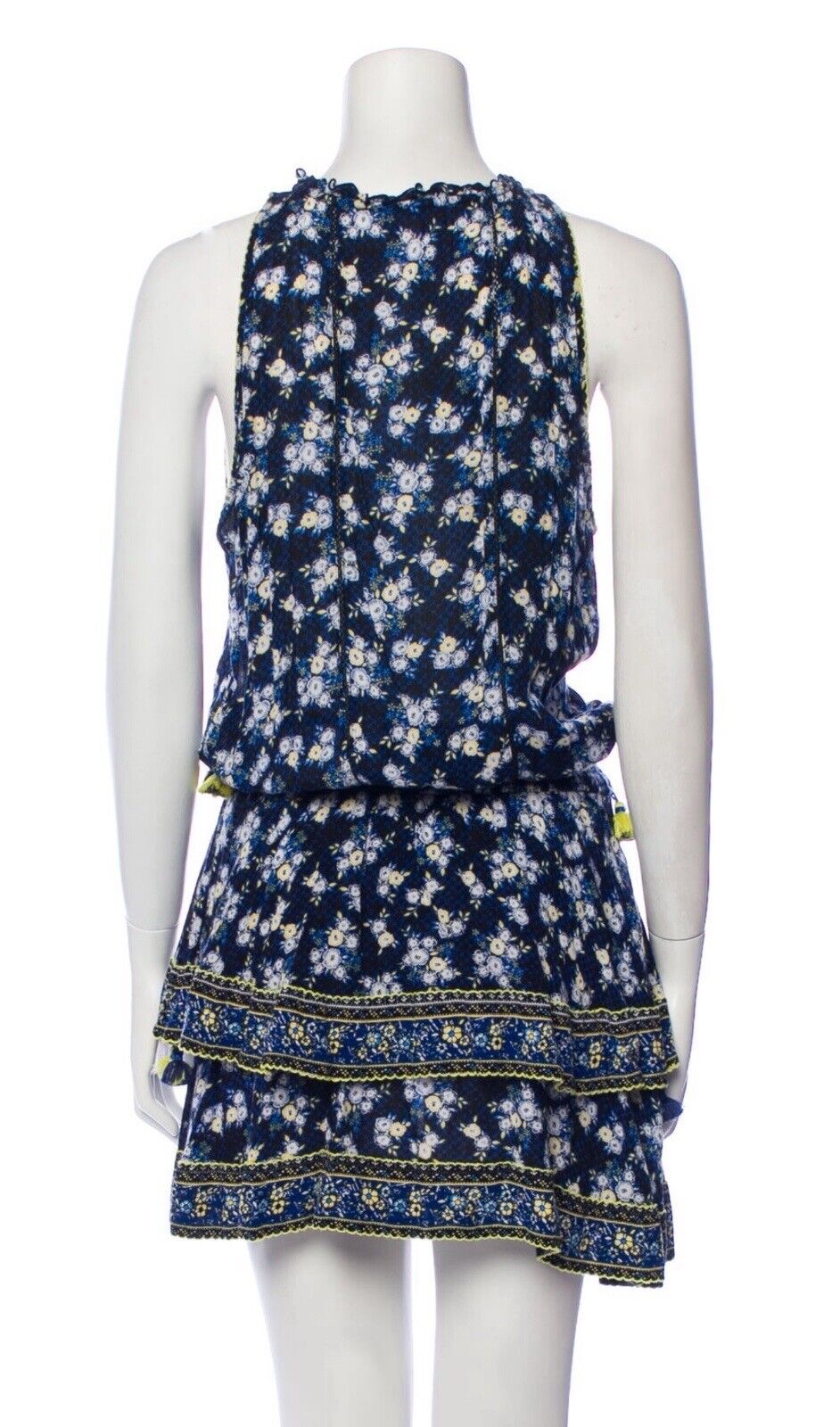 Poupette St. Barth Women's Sleeveless Pom Pom Embroidered Neck Dress Size XS ladies