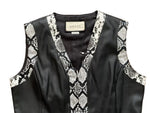 Gucci Black Faux Leather Sleeveless Jacket Vest Waistcoat Size XS I 38 ladies