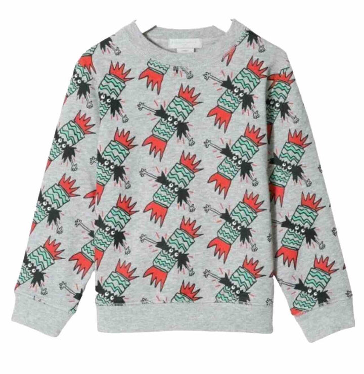 STELLA MCCARTNEY KIDS GREY PRINTED SWEATSHIRT 10 YEARS OLD CHILDREN