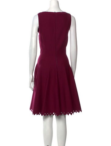Azzedine Alaa WOOL SLEEVELESS FIT & FLARE LASER CUT HEM DRESS F 42 UK Afashionistastore Azzedine Alaa WOOL SLEEVELESS FIT & FLARE LASER CUT HEM DRESS F 42 UK Afashionistastore
