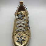 Kurt Geiger Gold Embroidered Pearls Low Top Sneakers Trainers Metallic Size 40 ladies