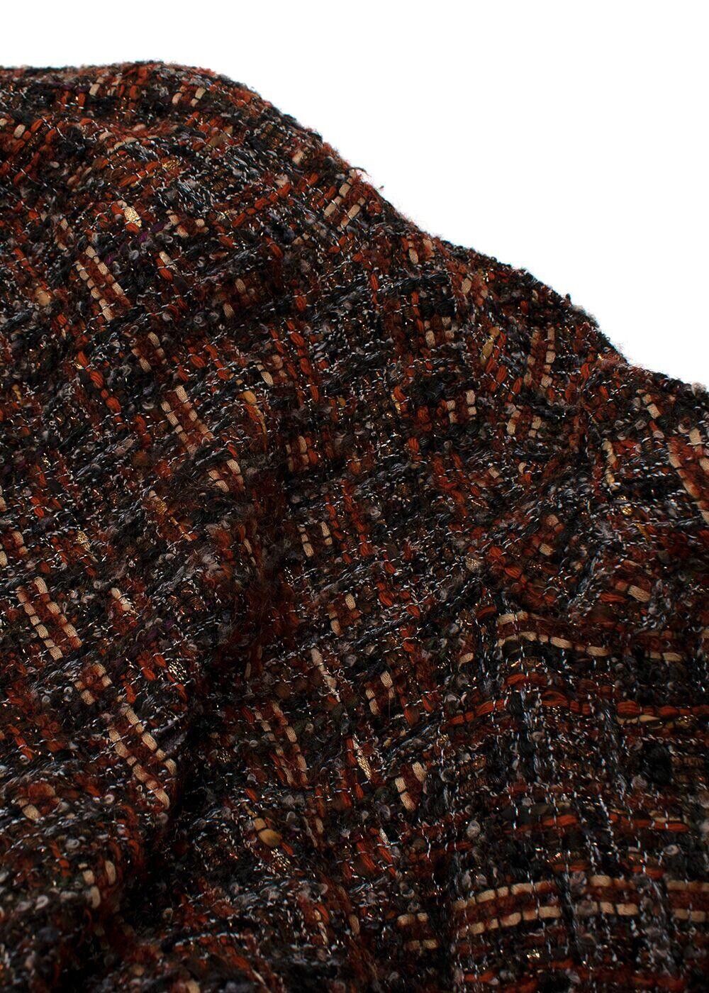 Eskandar Orange Wool Mix Tweed Oversized Blazer Jacket ladies