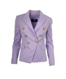 Balmain Purple Grain De Poudre 6-Button Jacket Blazer Size F 40 UK 12 US 8 ladies