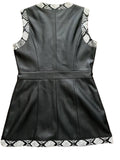 Gucci Black Faux Leather Sleeveless Jacket Vest Waistcoat Size XS I 38 ladies