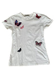 VALENTINO Garavani White Cotton Butterfly Embroidered T-Shirt Size M medium ladies