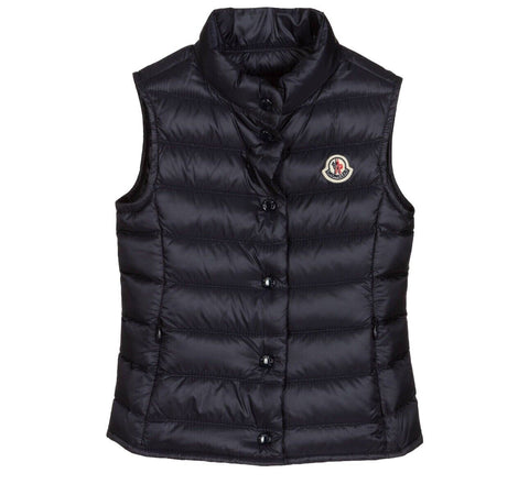 Moncler Liane Navy gilet vest down jacket in padded Size 12 years 152 cm children