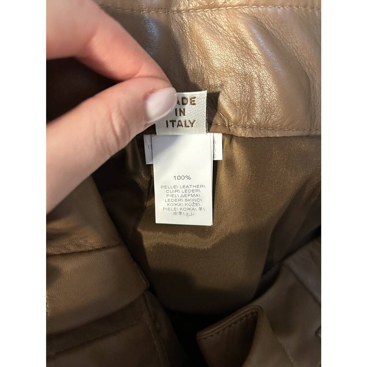 BRUNELLO CUCINELLI Brown Metallic Striped CROPPED TROUSERS PANTS Size M I 42 ladies