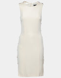 Versace Cream Knit Rose Gold Medusa Button Fitted Dress Size I 38 UK 6 US 2 XS ladies