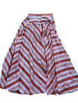 AZZEDINE ALAÏA ALAIA Cotton Striped Maxi Long Skirt F 36 XS ladies