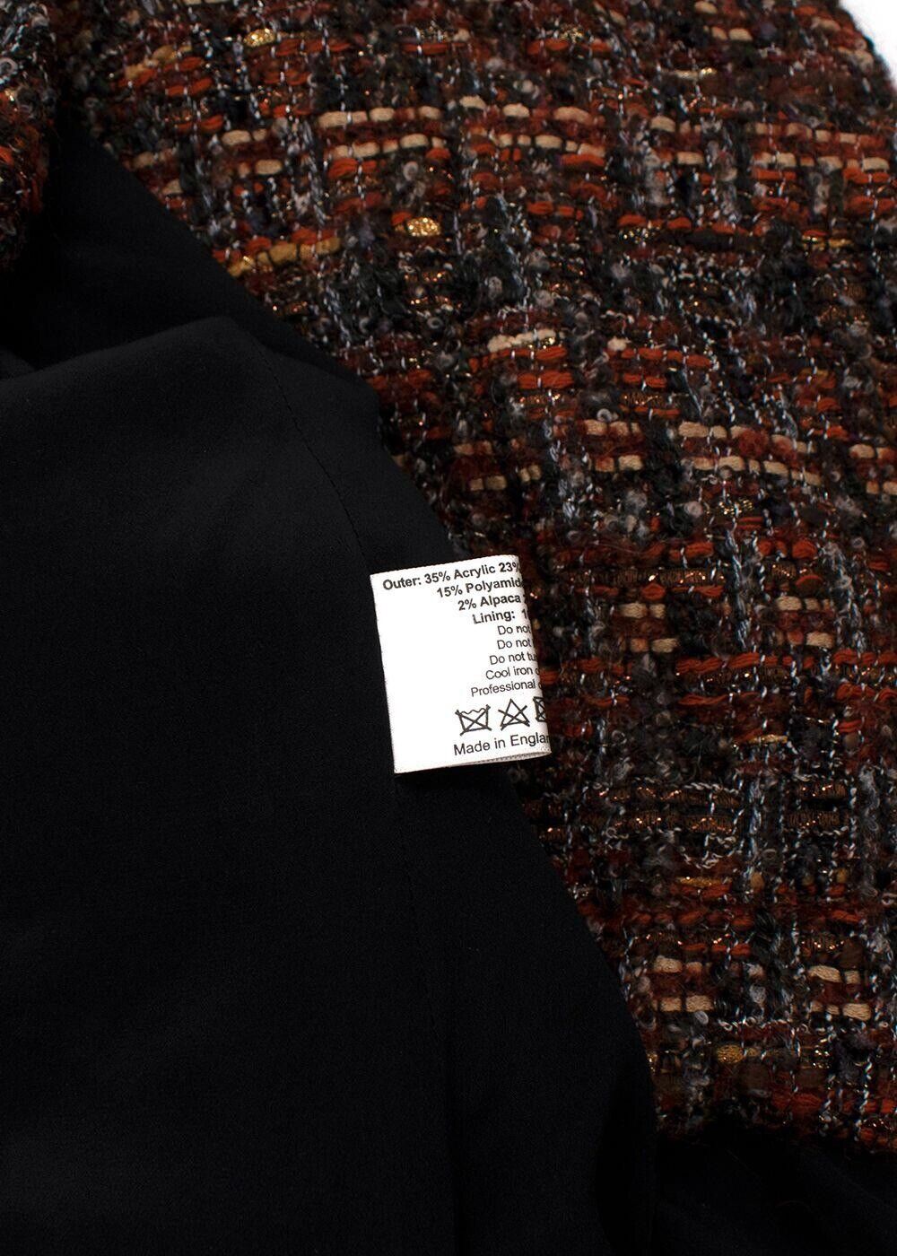 Eskandar Orange Wool Mix Tweed Oversized Blazer Jacket ladies