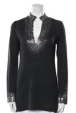 Tory Burch Merino Wool Crystal Embellished Tunic Sweater Jumper Size XS ladies