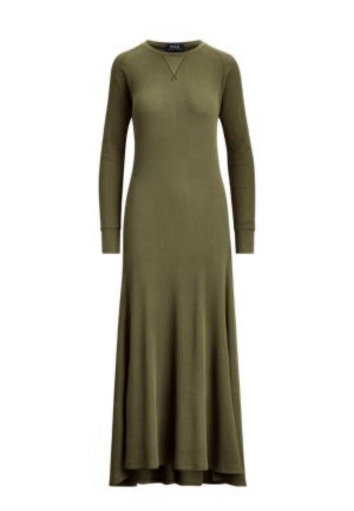 Ralph Lauren Women's Waffle-Knit Henley Dress - Size S in Defender Green Ralph Lauren Women's Waffle-Knit Henley Dress - Size S in Defender Green
