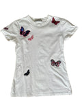 VALENTINO Garavani White Cotton Butterfly Embroidered T-Shirt Size M medium ladies