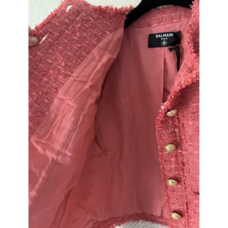Balmain 2023 Boucle Tweed Jacket & Skirt Set F 36 UK 8 US 4 S small ladies