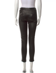 BRUNELLO CUCINELLI BLACK LEATHER CROPPED TROUSERS PANTS SIZE I 40 US 4 UK 8 ladies