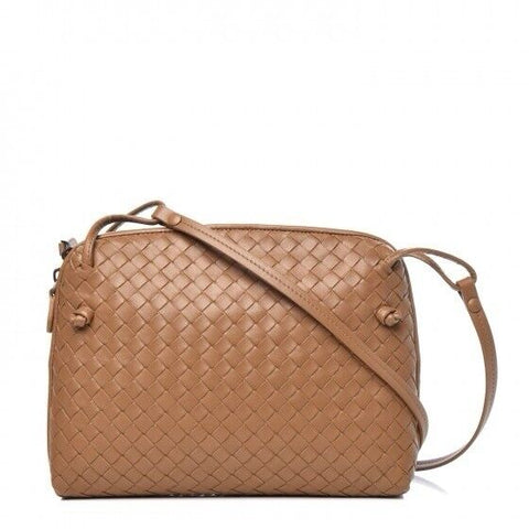 Bottega Veneta Nappa Intrecciato Nodini Crossbody Messenger Camel Handbag ladies