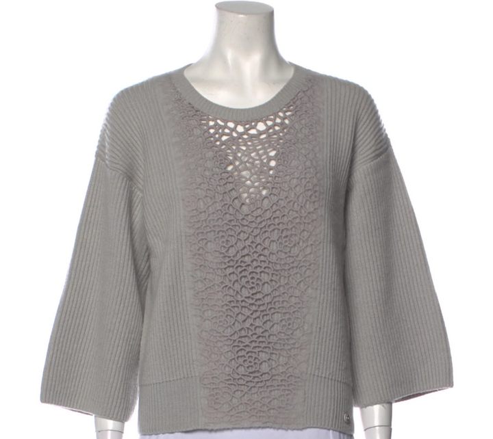 CHANEL 100% Cashmere Knit Open Cardigan Kimono Sweater Jumper F 40 UK 12 US 8 ladies