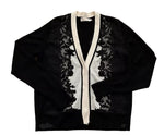 Tory Burch Merino Wool Lace Insert Cardigan Size M medium ladies