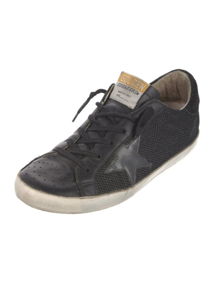 Golden Goose Distressed Off White Mesh SuperStar Sneakers Trainers Size 38 ladies