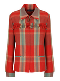Ralph Lauren plaid fringe siesta wool jacket Size 14 M /L ladies