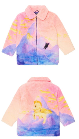 Stella McCartney Kids Disney Fantasia Faux Fur Jacket Coat Size 8 years children