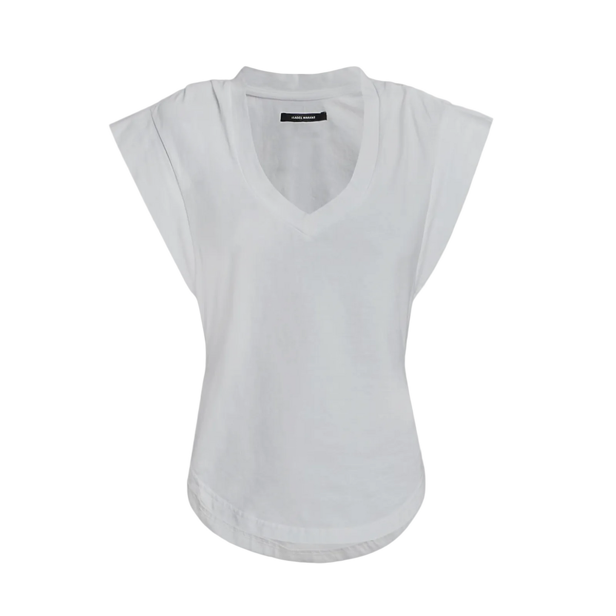 Isabel Marant Women's White V-Neck Cap Sleeve T-Shirt Top Size M medium ladies