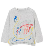 Stella McCartney KIDS Girls' Swan Print Sweater Top 10 Years old Children