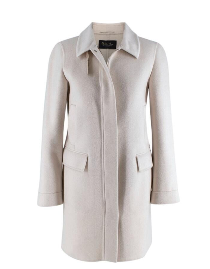 LORO PIANA Baby Cashmere Ivory Double-Faced COAT I 36 UK 4 US 0 ladies