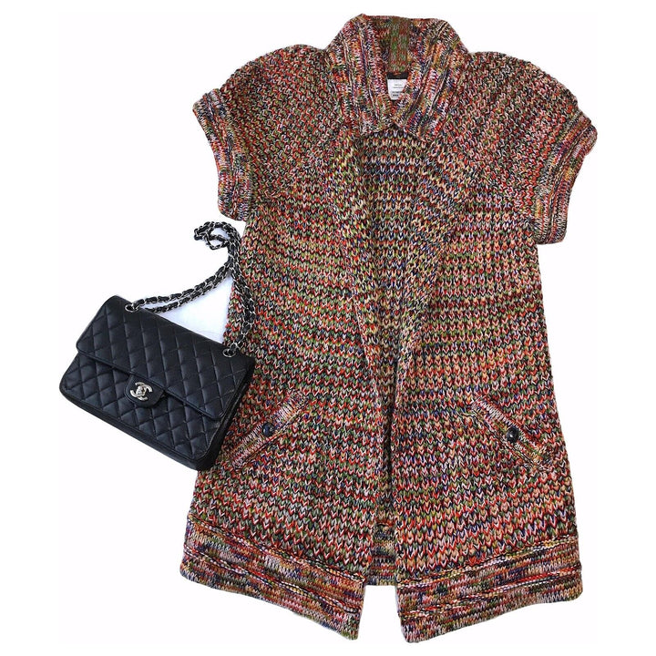 Chanel Runway Wool Tweed Knit Jacket / Coat / Cardigan Multiple colors F 46 US14 ladies