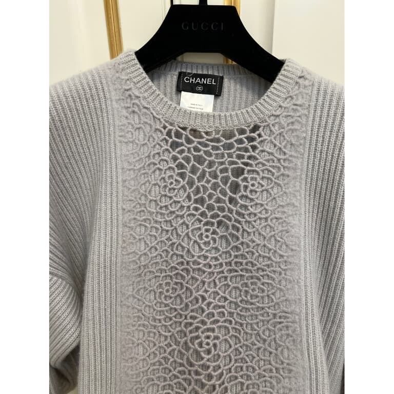 CHANEL 100% Cashmere Knit Open Cardigan Kimono Sweater Jumper F 40 UK 12 US 8 ladies