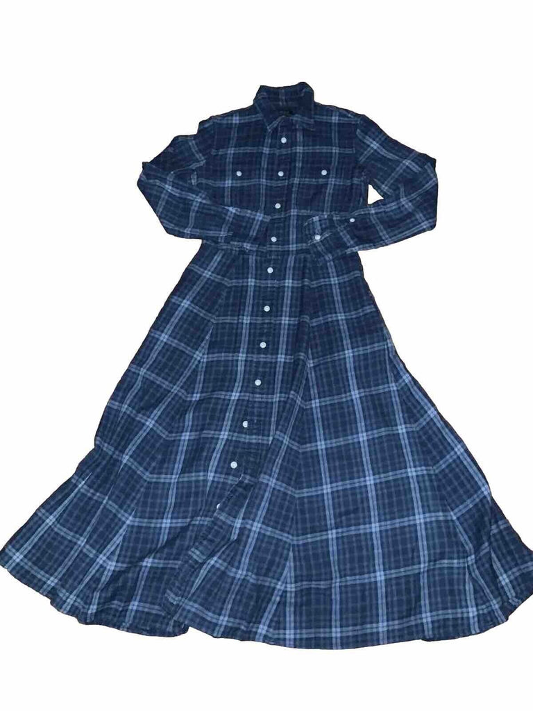 Polo Ralph Lauren Plaid Twill Cotton Shirtdress - Indigo S Polo Ralph Lauren Plaid Twill Cotton Shirtdress - Indigo S