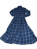 Ralph Lauren Polo Plaid Check Blue Long Shirt Dress Size S/P small ladies