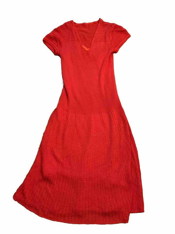 Red Knit Sweater Dress Size S small ladies