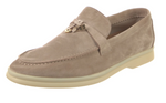 Loro Piana Women's Beige Summer Walk Suede Loafers Shoes Size 39.5 UK 6.5 US 9.5 ladies